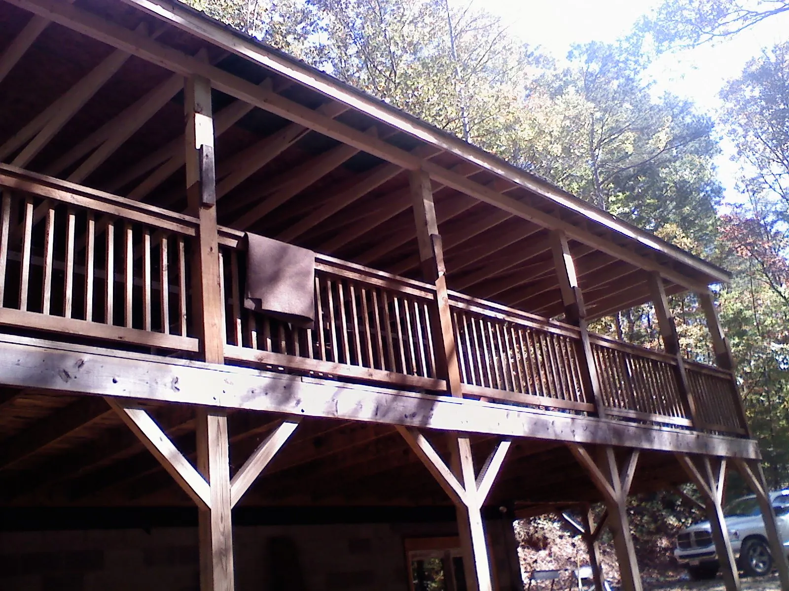 Timber framing under a new elevated porch and deck — Roof Leak Repair in Trumbauersville by Roofing Brothers